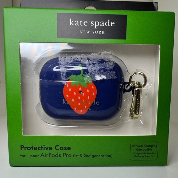 Kate Spade AirPods Pro Case with strawberry 1st & 2nd generation - Picture 3 of 3